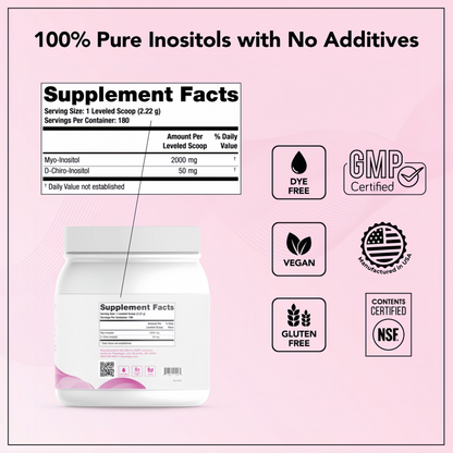 Theralogix Ovasitol Inositol Powder - 90-Day Supply - Myo-Inositol & D-Chiro Inositol for Hormone Balance & Ovarian Function Support* - NSF Certified - 400 g (180 Servings)
